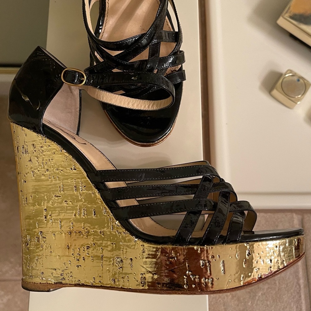 Authentic YSL Saint Laurent Vintage Wedge Heel 42